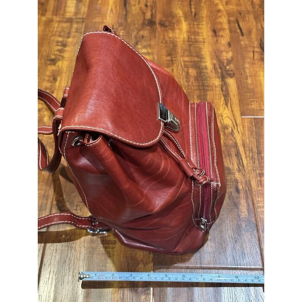 Tornabuoni Made in Italy Designer Red Leather Handbag Bag Backpack EUC